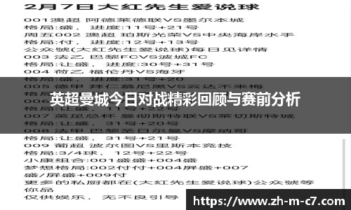 英超曼城今日对战精彩回顾与赛前分析